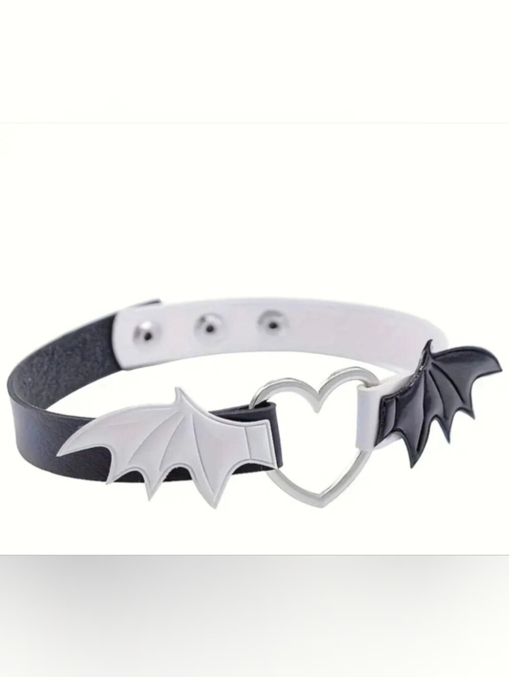 PU Leather Heart-shaped Bat Wing Collar Choker Gothic Y2K Style Punk Necklace